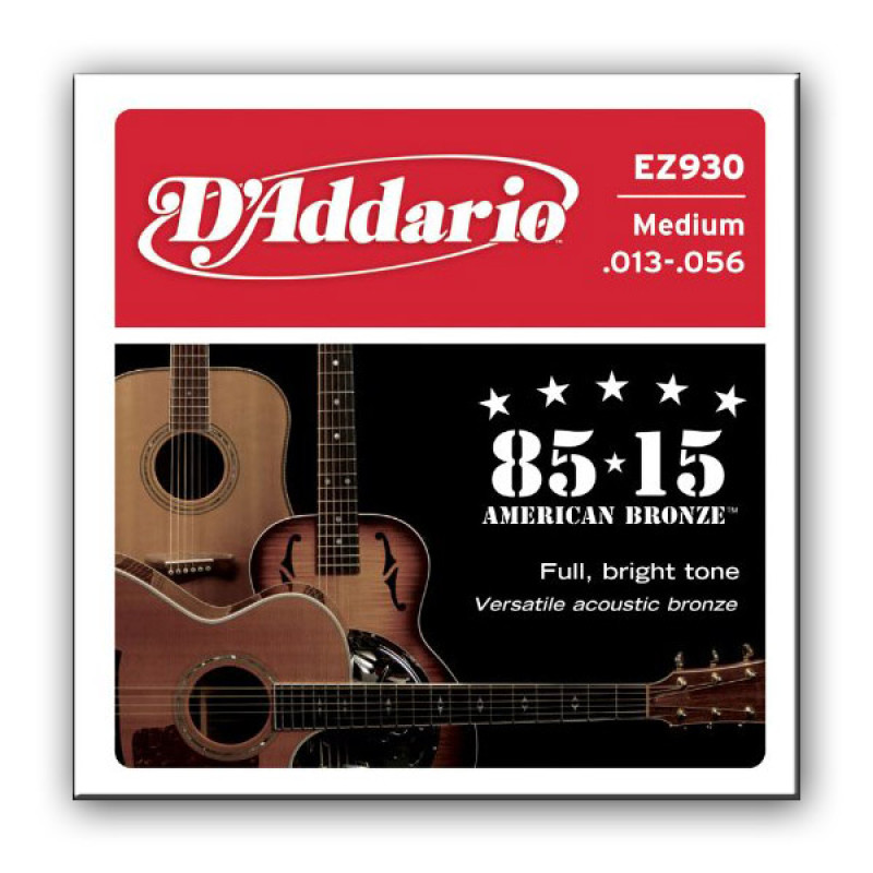 D‘ADDARIO EZ930 85/15 BRONZE MEDIUM (13-56) Струни для акустичної гітари