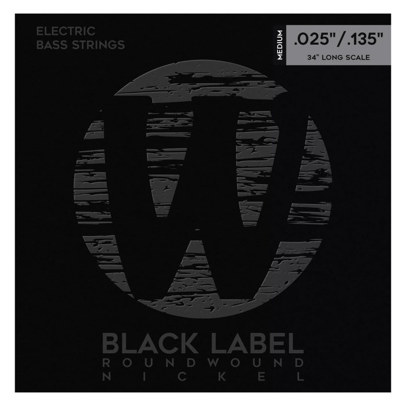 WARWICK 41401 Black Label, Nickel-Plated, Medium 6-String (25-135) Струны для бас-гитары