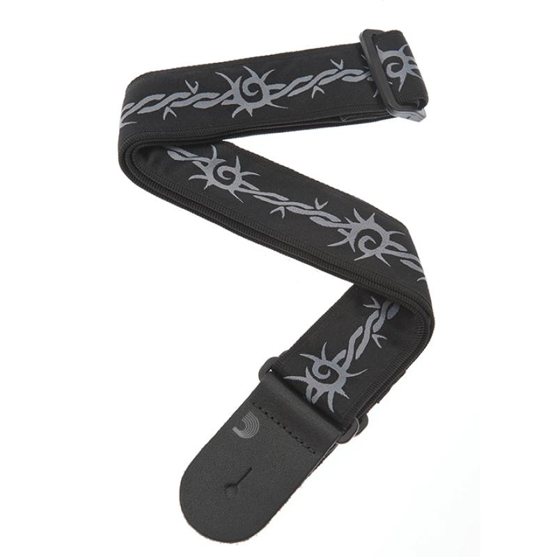 D`ADDARIO 50F04 NYLON WOVEN GUITAR STRAP (BARBED WIRE)