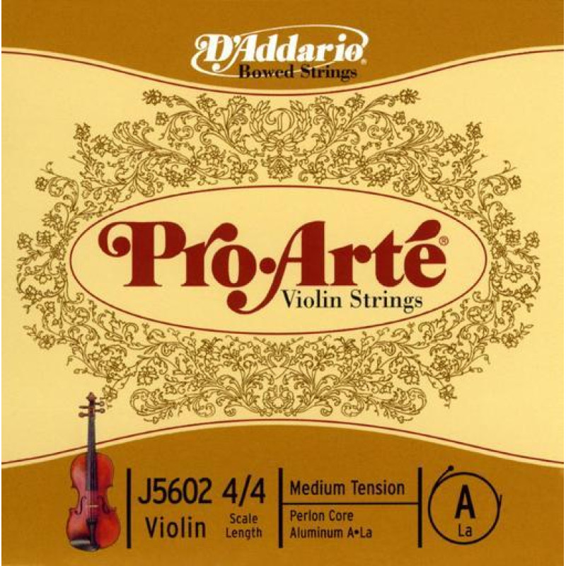 D`ADDARIO PRO-ART? VIOLIN SINGLE A STRING 4/4 Scale Medium Tension