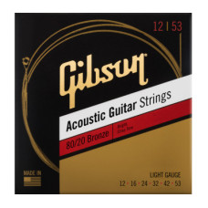 Струни для акустичних гітар GIBSON SAG-BRW12 80/20 BRONZE ACOUSTIC GUITAR STRINGS LIGHT