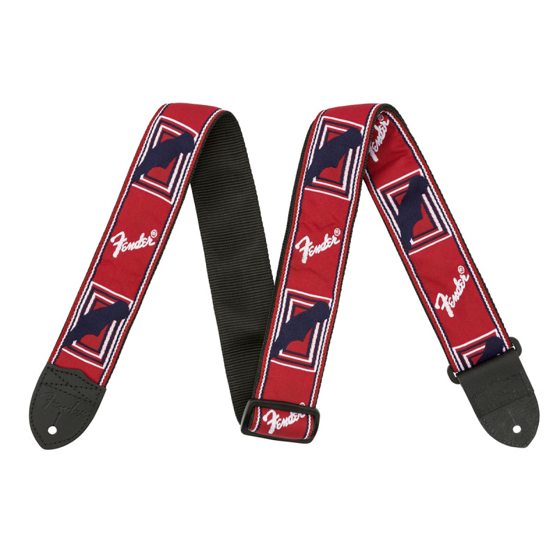 Гитарный ремень FENDER 2 MONOGRAMMED RED WHITE BLUE STRAP