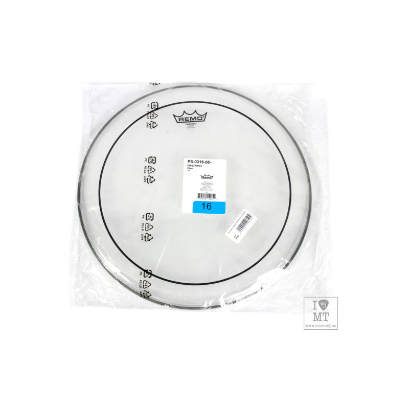 REMO PINSTRIPE 16' CLEAR Пластик для барабана