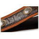 TAYLOR GUITARS STRAP GRAND PACIFIC BROWN LEATHER NICKEL CONCHO 3