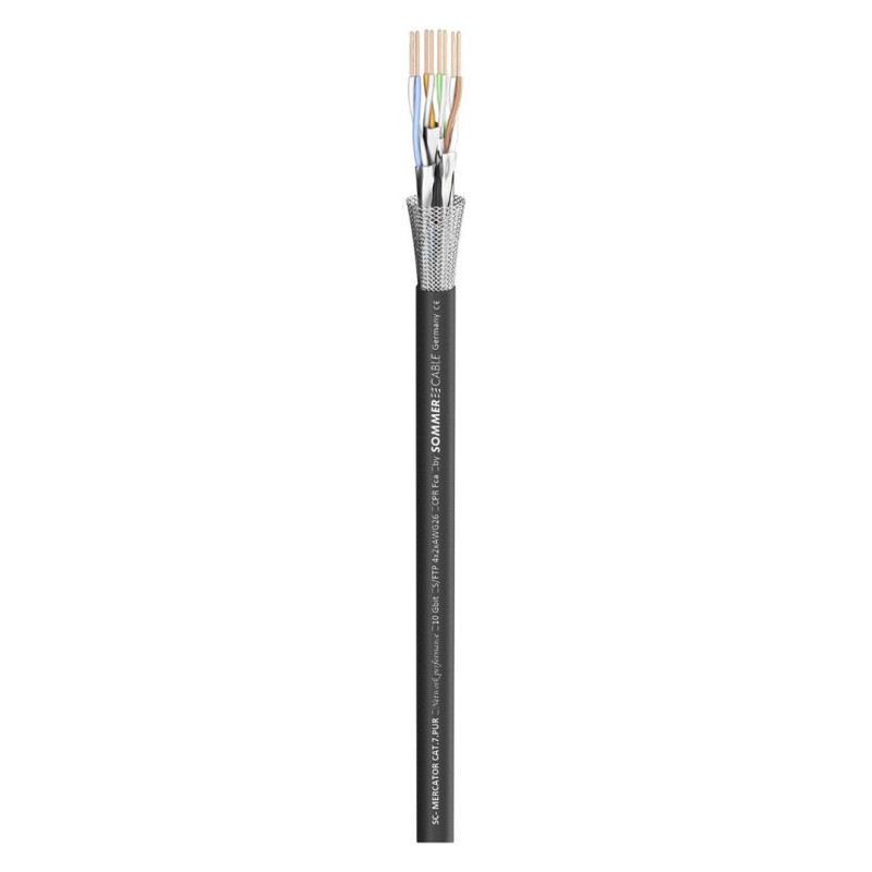 SOMMER CABLE 581-0071 Вита пара SC-Mercator CAT.7 PUR, чорна, Ø 6,4 мм