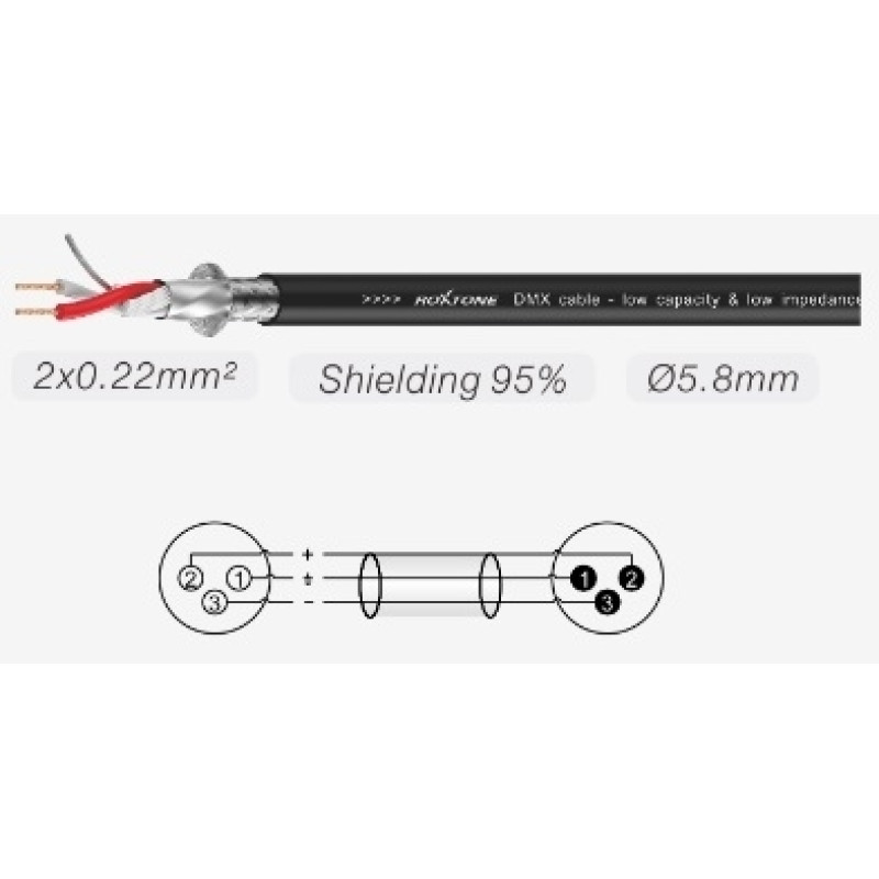 ROXTONE MDXX200L10 Готовий DMX кабель, 2x0.34 кв.мм, вн.діаметр 6.5 мм, 10 м