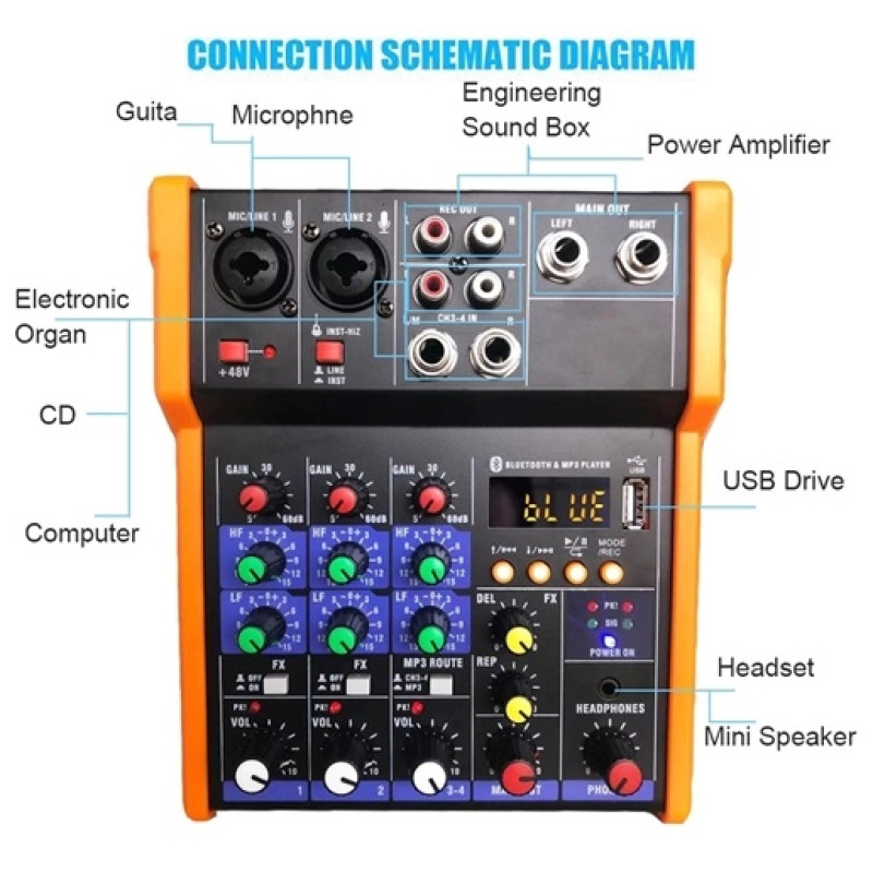 ROCKSTAR MS-G4 Мини микшерный пульт MS-G4