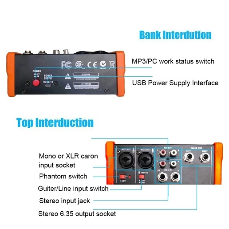 ROCKSTAR MS-G4 Мини микшерный пульт MS-G4