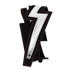 D`ADDARIO 25LNBT00 LIGHTNING BOLT SUEDE GUITAR STRAP (SILVER)
