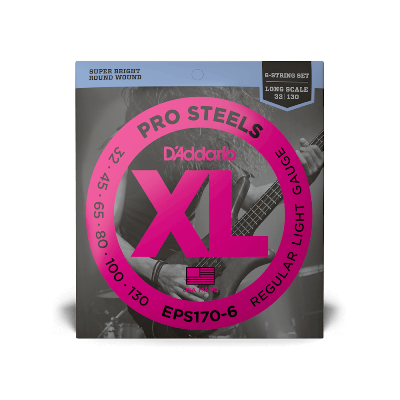 D‘ADDARIO EPS170-6 PROSTEELS BASS LIGHT 6-STRING (32-130) Струни для бас-гітари