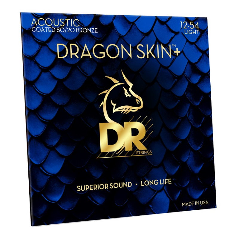 DR STRINGS DRAGON SKIN+ Acoustic 80/20 Bronze - Light (12-54) Струни для акустичної гітари
