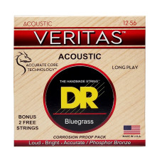 DR STRINGS VERITAS Coated Core Acoustic Guitar Strings - Bluegrass (12-56) Струни для акустичної гітари