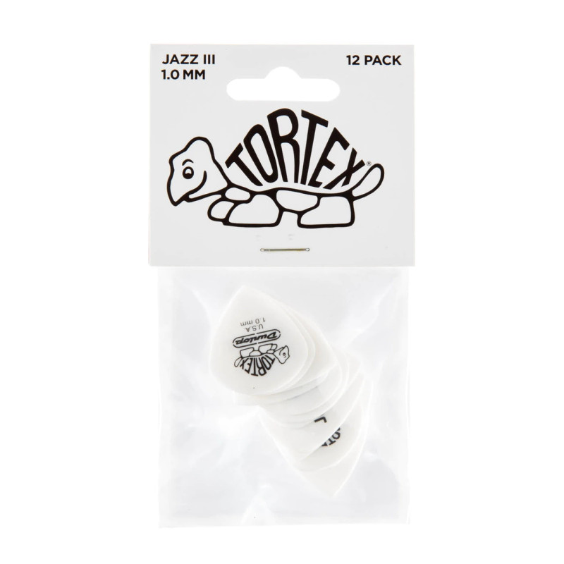 DUNLOP TORTEX WHITE JAZZ III PICK 1.0MM Медіатори