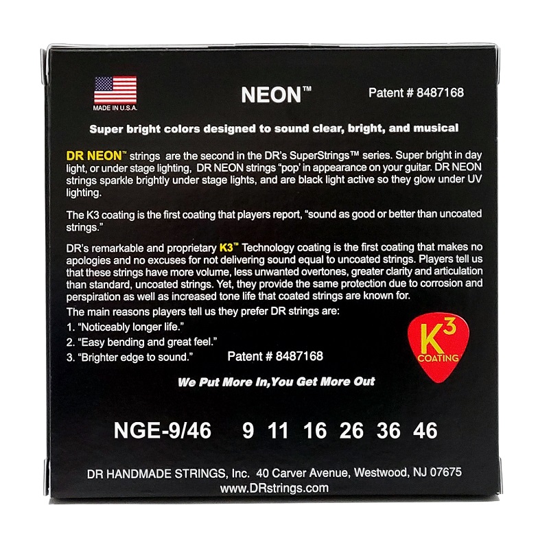 DR STRINGS NEON Green Electric - Light Heavy (9-46) Струни для електрогітари