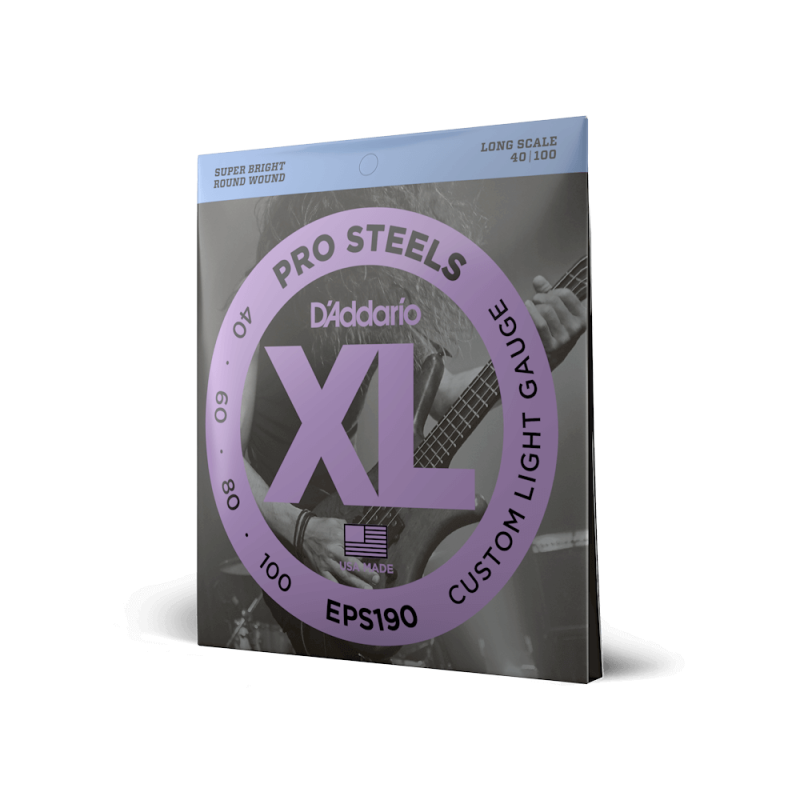 D‘ADDARIO EPS190 XL PROSTEELS BASS CUSTOM LIGHT (40-100) Струни для бас-гітари