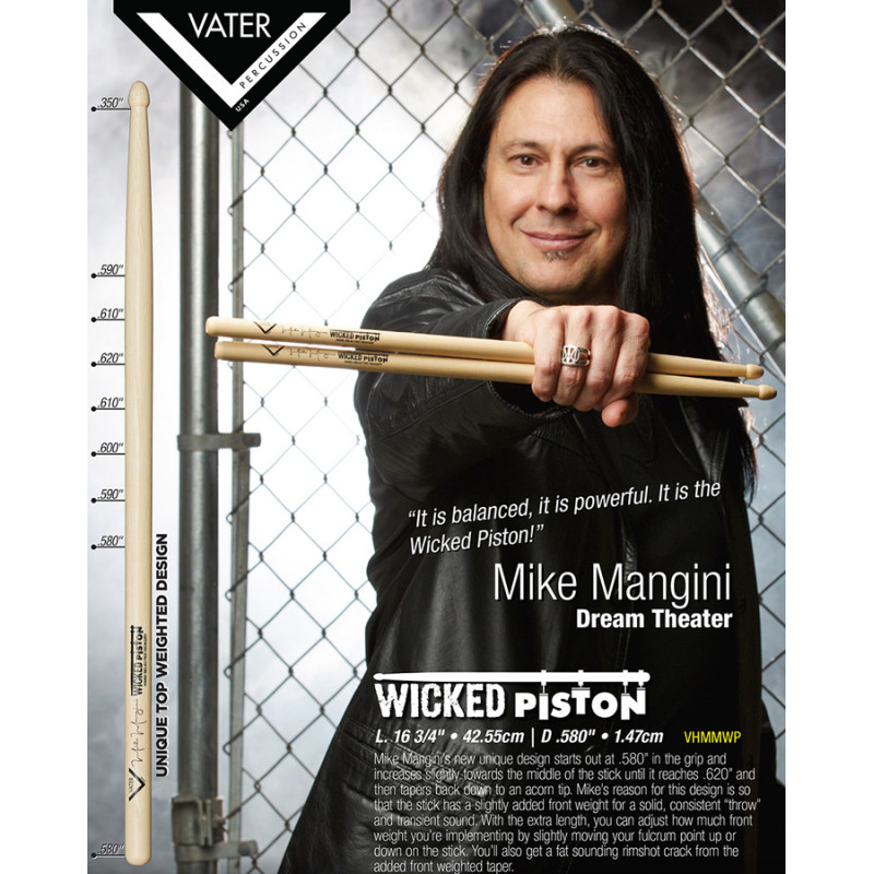 VATER Mike Mangini Wicked Piston Барабанні палички