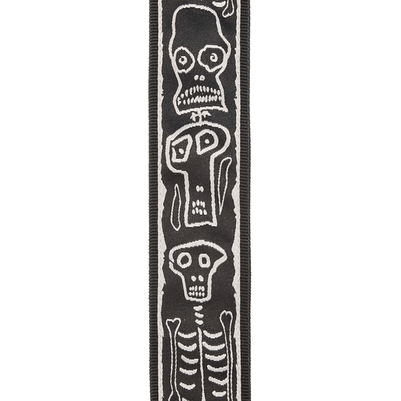 D`ADDARIO JOE SATRANI WOVEN GUITAR STRAP (Skull N Bones)