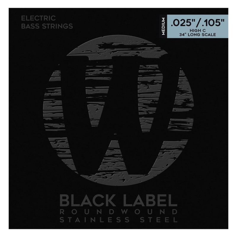 WARWICK 40311 Black Label Medium 5-String High C (25-105) Струны для бас-гитары