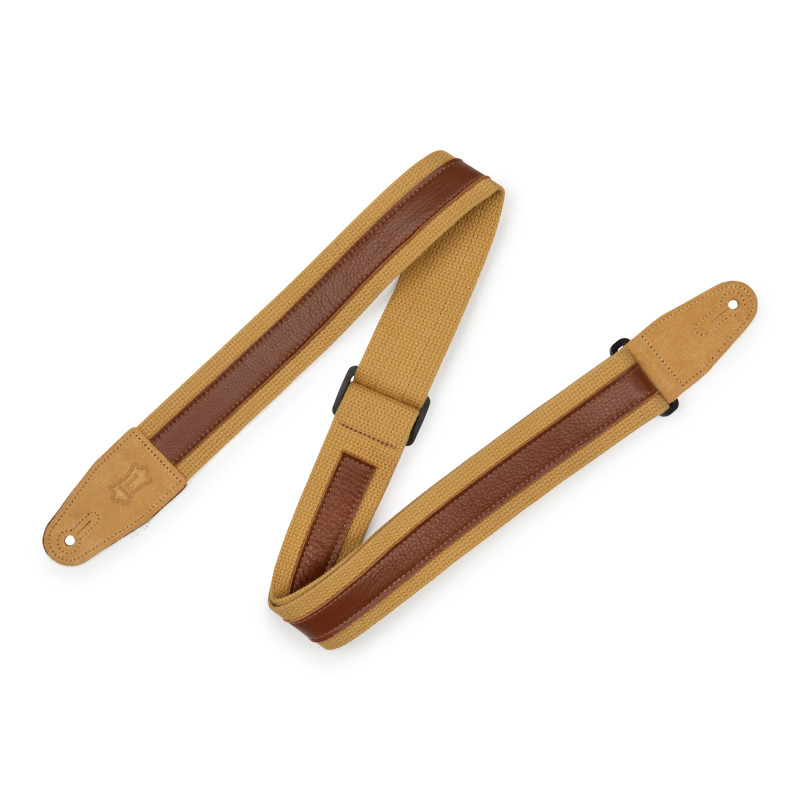 LEVY'S MC2CG-TAN-TAN Cotton Combo Guitar Strap – Tan Cotton with Tan Leather Strip Ремінь для гітари