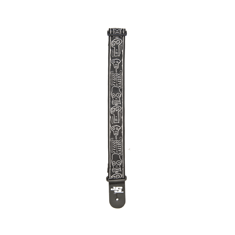 D`ADDARIO JOE SATRANI WOVEN GUITAR STRAP (Skull N Bones)