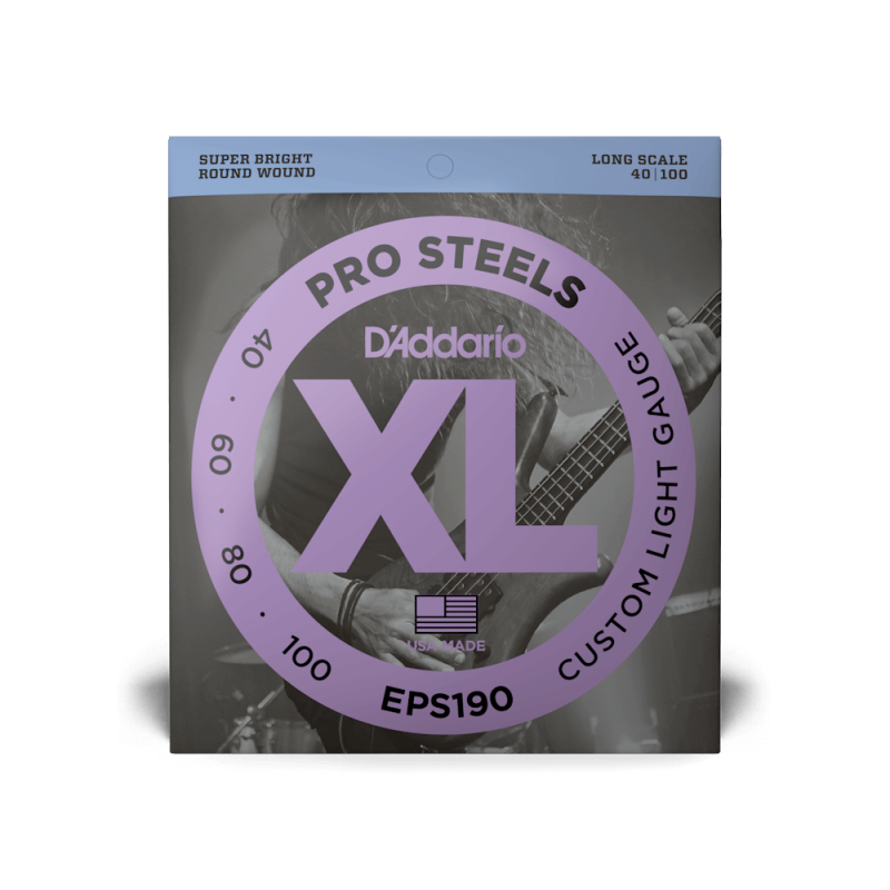 D‘ADDARIO EPS190 XL PROSTEELS BASS CUSTOM LIGHT (40-100) Струни для бас-гітари