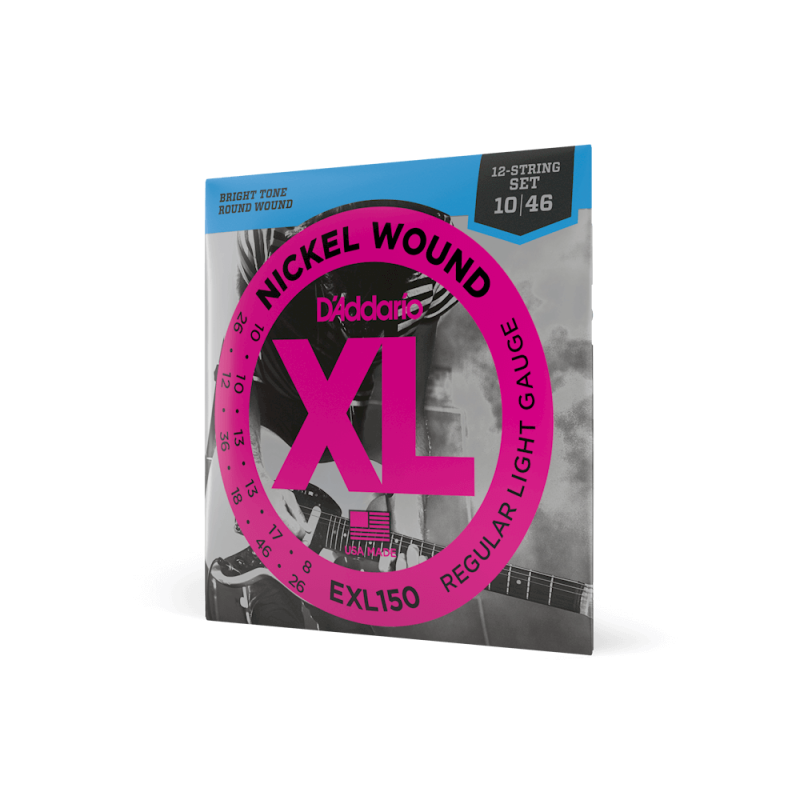 D‘ADDARIO EXL150 XL NICKEL WOUND REGULAR LIGHT 12-STRING (10-46) Струни для електрогітари