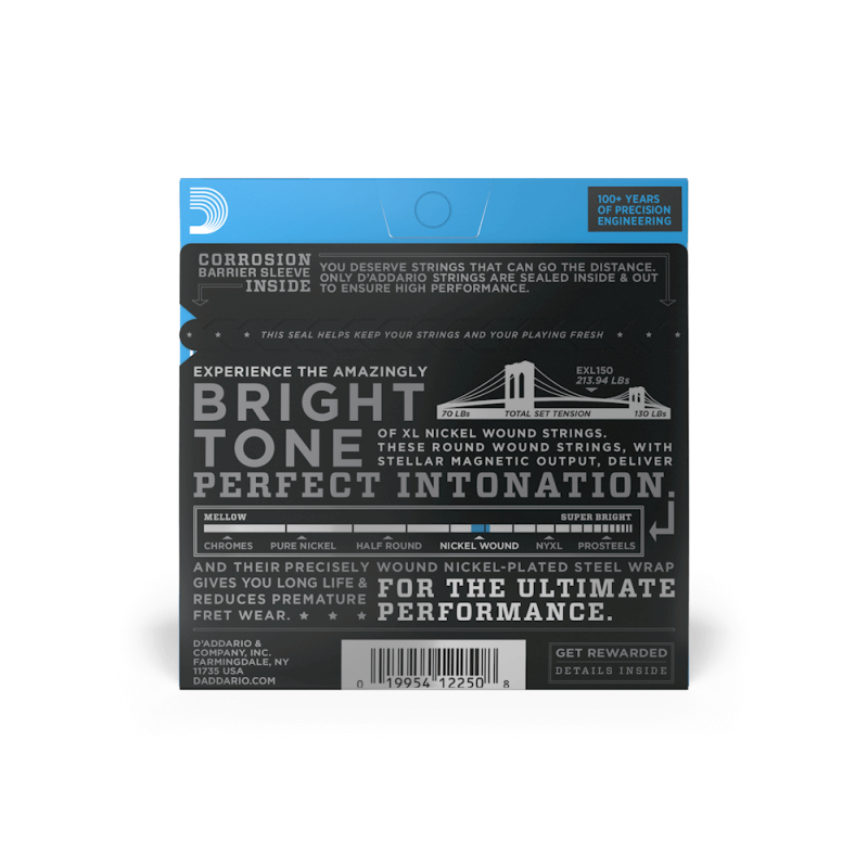 D‘ADDARIO EXL150 XL NICKEL WOUND REGULAR LIGHT 12-STRING (10-46) Струни для електрогітари