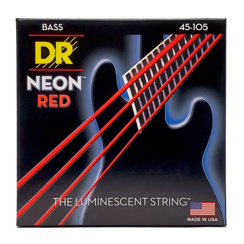 DR STRINGS NEON Red Bass - Medium (45-105) Струни для бас-гітари