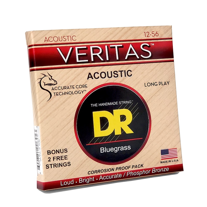 DR STRINGS VERITAS Coated Core Acoustic Guitar Strings - Bluegrass (12-56) Струни для акустичної гітари
