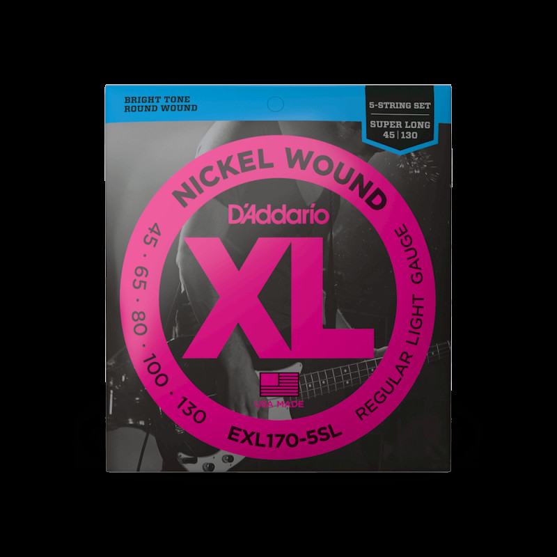 D‘ADDARIO EXL170-5SL XL NICKEL WOUND BASS REGULAR LIGHT 5-STRING (45-130) Струни для бас-гітари