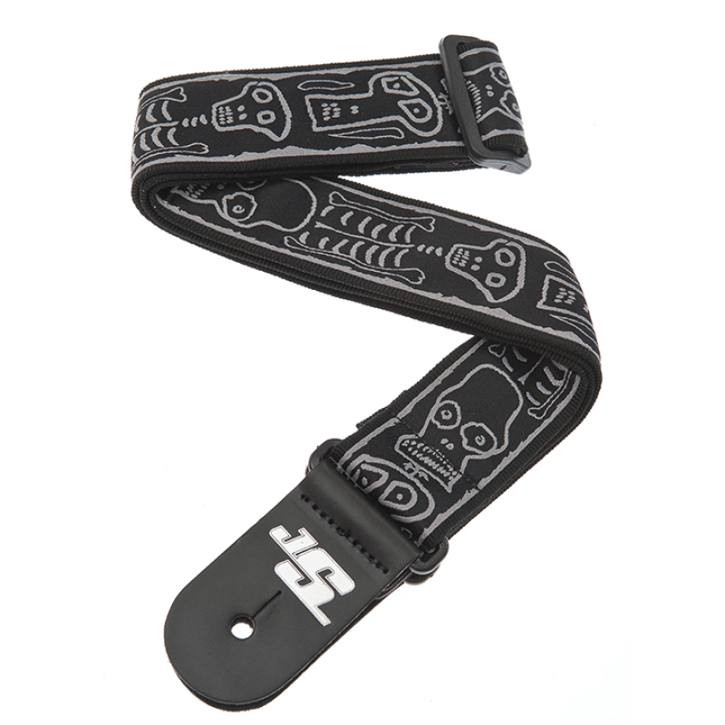 D`ADDARIO JOE SATRANI WOVEN GUITAR STRAP (Skull N Bones)