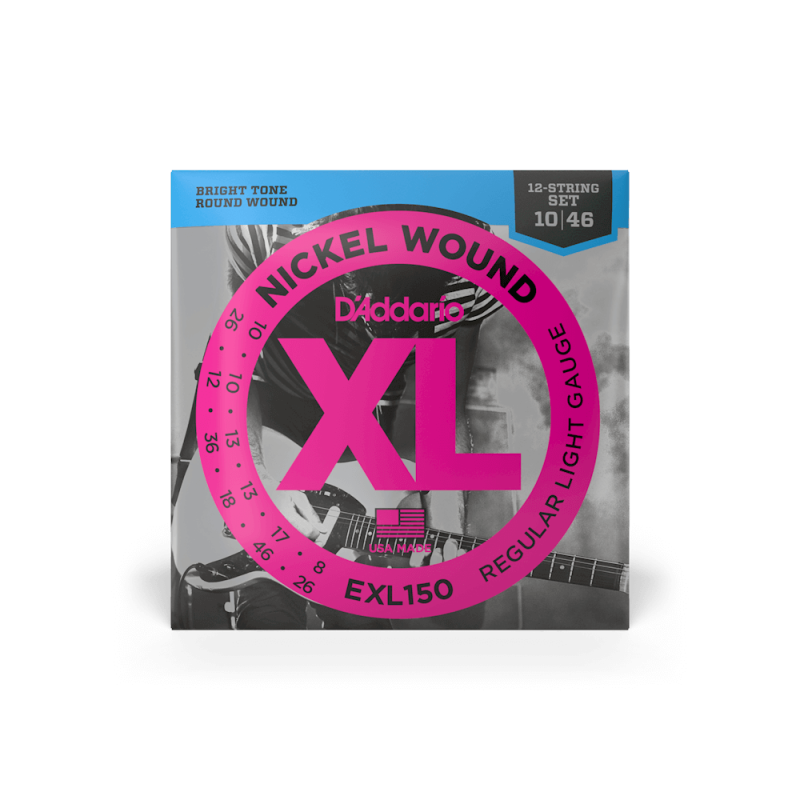 D‘ADDARIO EXL150 XL NICKEL WOUND REGULAR LIGHT 12-STRING (10-46) Струни для електрогітари