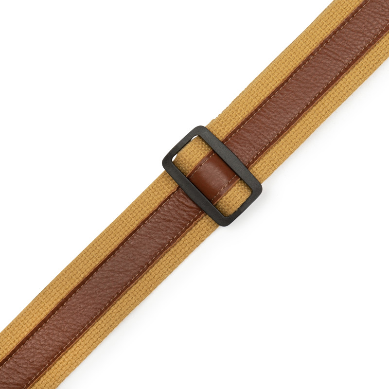 LEVY'S MC2CG-TAN-TAN Cotton Combo Guitar Strap – Tan Cotton with Tan Leather Strip Ремінь для гітари