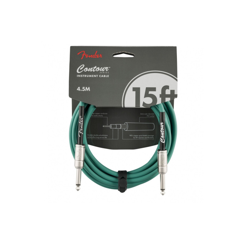 FENDER CABLE CONTOUR SERIES 15' SHERWOOD GREEN Кабель інструментальний
