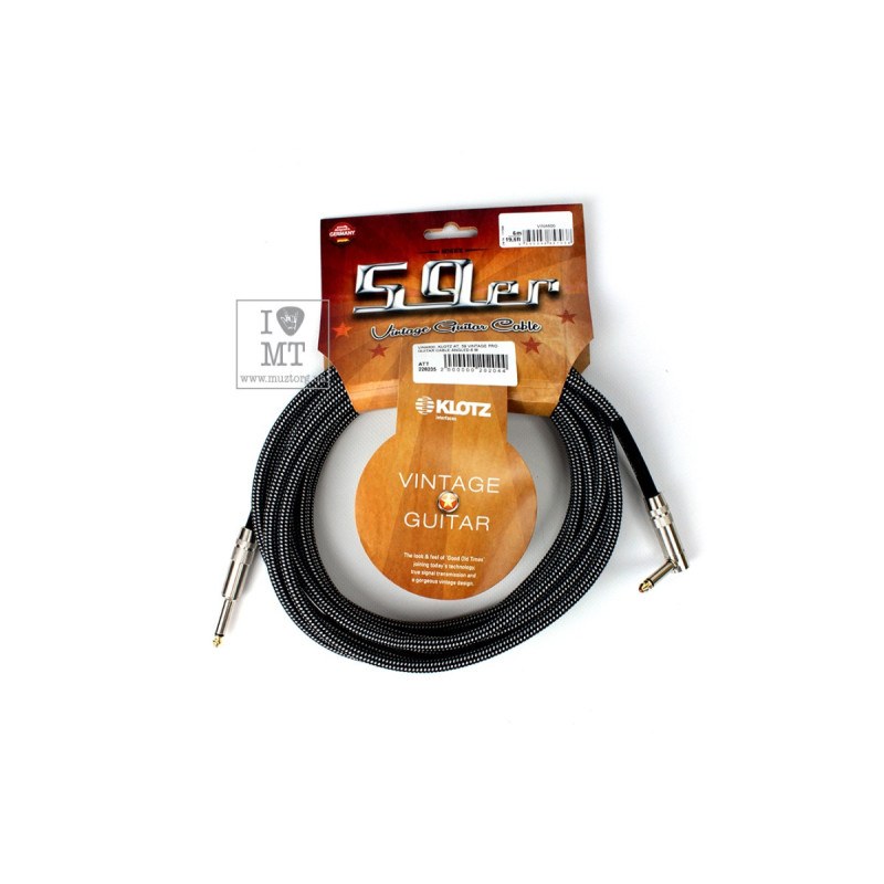 Кабель інструментальний KLOTZ 59 VINTAGE PRO GUITAR CABLE ANGLED 6 M