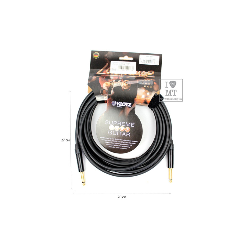 KLOTZ LAGRANGE INSTRUMENT CABLE BLACK 6 M Кабель инструментальный