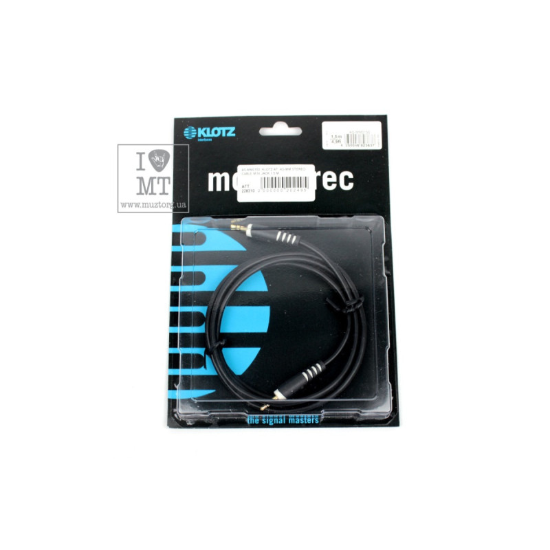 Кабель комутаційний KLOTZ AS-MM STEREO CABLE MINI JACK 1.5 M