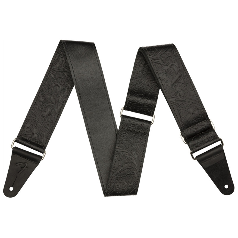 FENDER STRAP 2" TOOLED LEATHER BLACK Ремінь гітарний