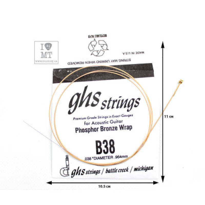 Струна для акустичної гітари GHS STRINGS B38