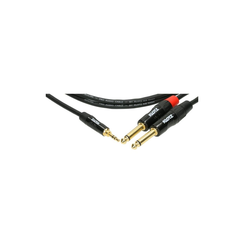 KLOTZ KY5-600 Minilink Pro Y‑кабель 3.5 мм TRS → 2×6.3 мм TS, 6 м