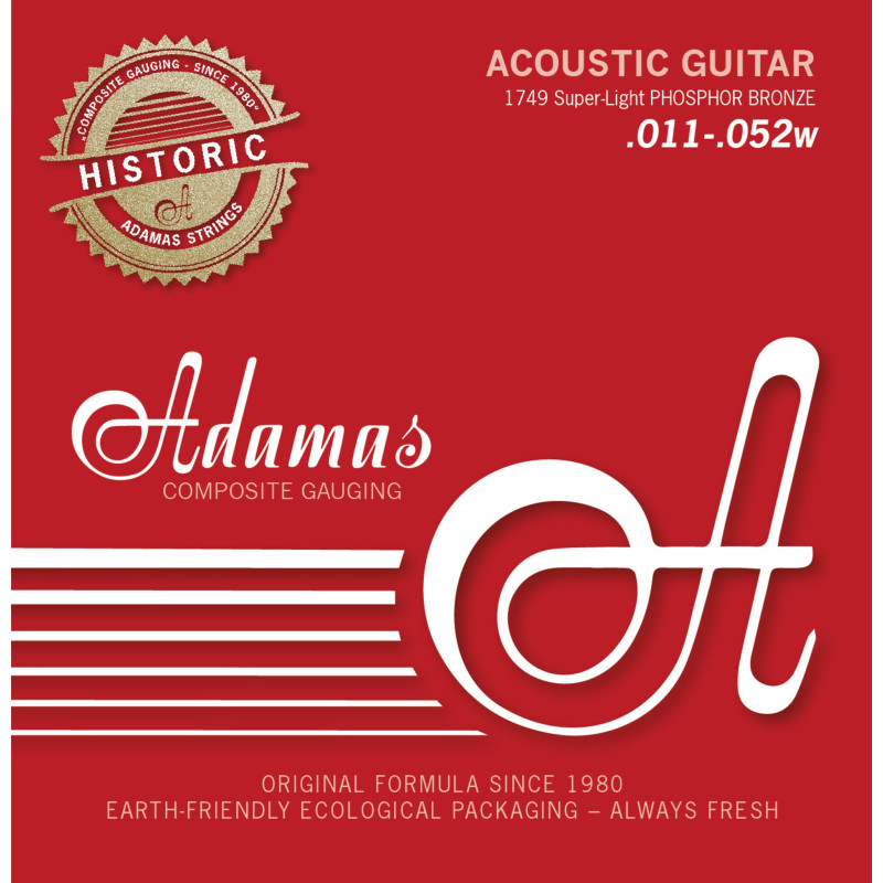 Струни для акустичної гітари Adamas Historic Reissue Phosphor Bronze 1749, 11-52w