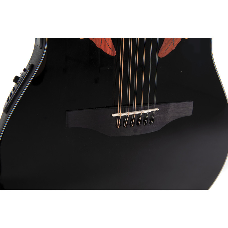 OVATION Celebrity Elite CE4412 Mid Cutaway Black Акустична гітара з датчиком