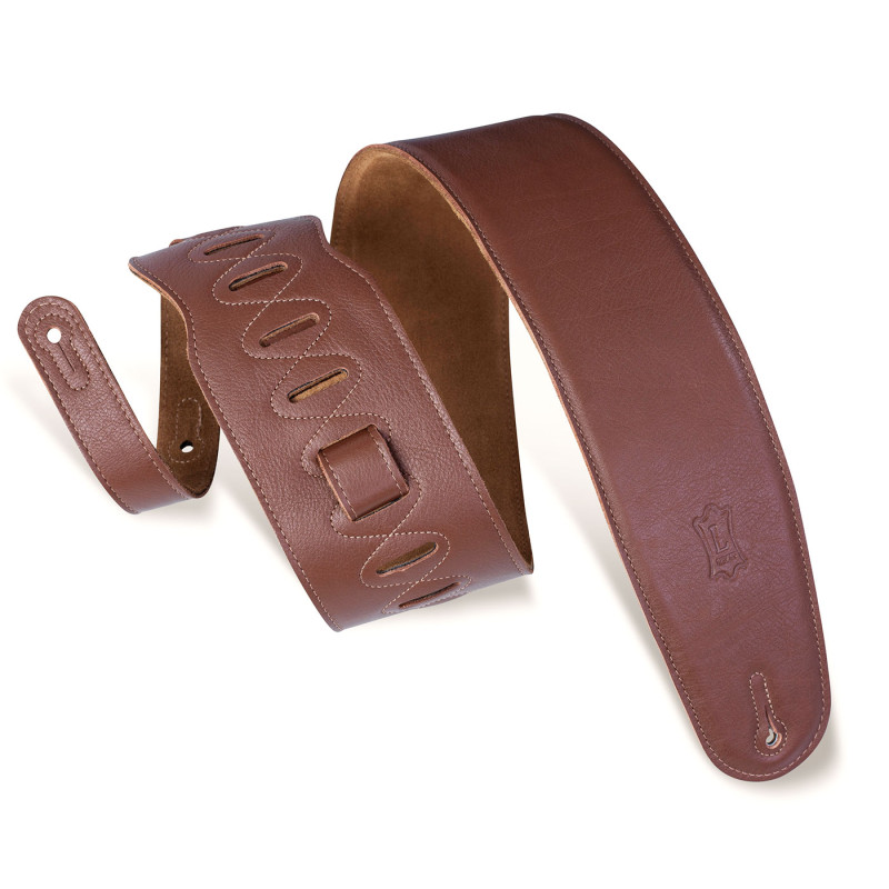 LEVY'S M4GF-BRN CLASSICS SERIES PADDED GARMENT LEATHER BASS STRAP (BROWN) Ремінь для гітари
