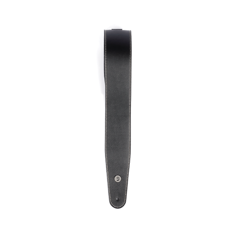 D`ADDARIO 25LS00-DX Deluxe Leather Guitar Strap (Black with Contrast Stitch)