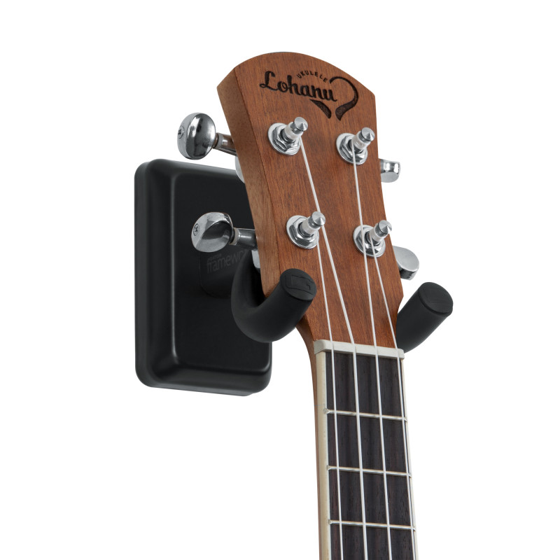 GATOR FRAMEWORKS GFW-UKE-HNGRBLK Wall Mount Ukulele/Mandolin Hanger (Black)