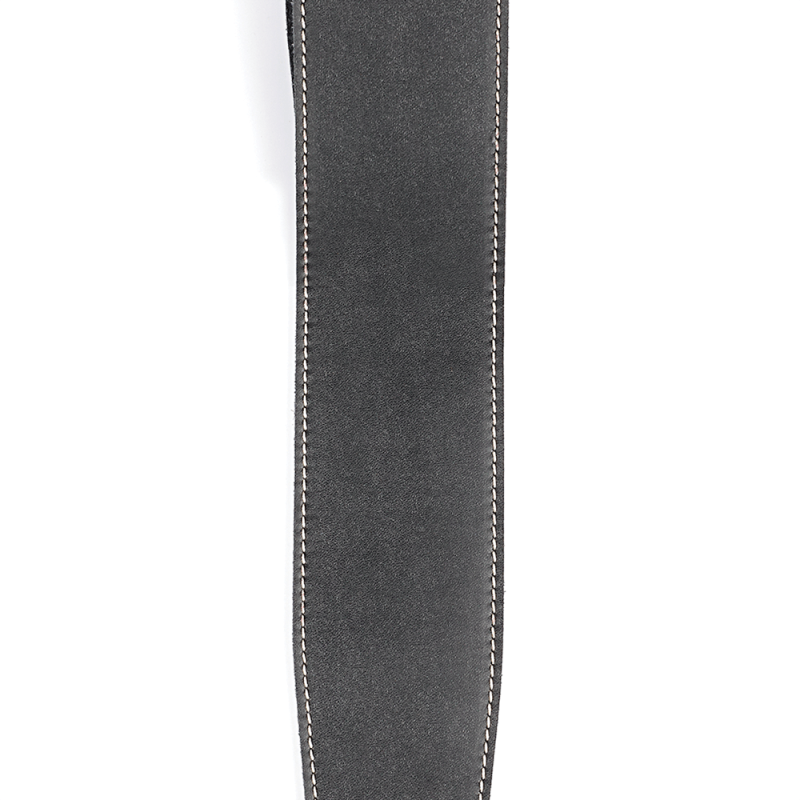 D`ADDARIO 25LS00-DX Deluxe Leather Guitar Strap (Black with Contrast Stitch)