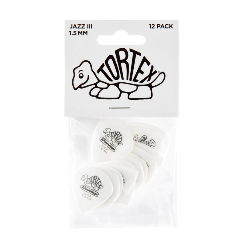 DUNLOP TORTEX WHITE JAZZ III PICK 1.50MM Медіатори