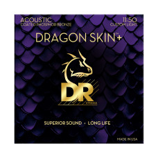 DR STRINGS DRAGON SKIN+ Acoustic Phosphor Bronze - Custom Light (11-50) Струни для акустичної гітари