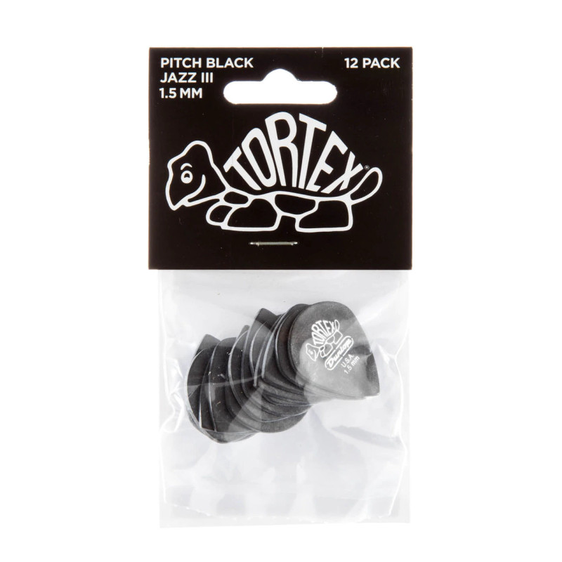 DUNLOP TORTEX PITCH BLACK JAZZ III PICK 1.50MM Медіатори