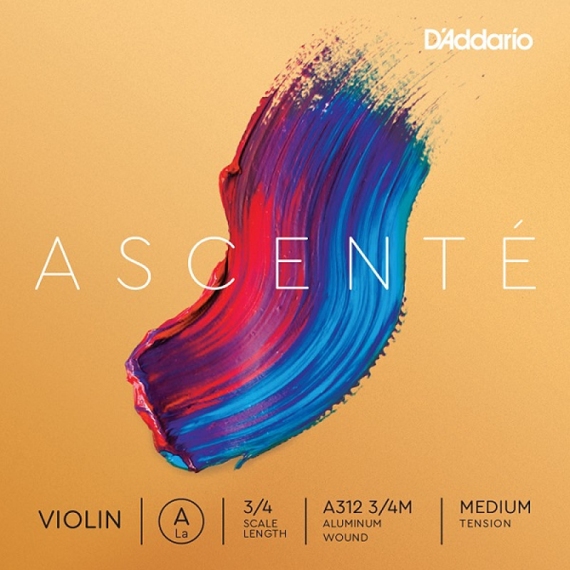 D`ADDARIO ASCENT? VIOLIN SINGLE A STRING 3/4 Scale Medium Tension